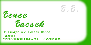 bence bacsek business card